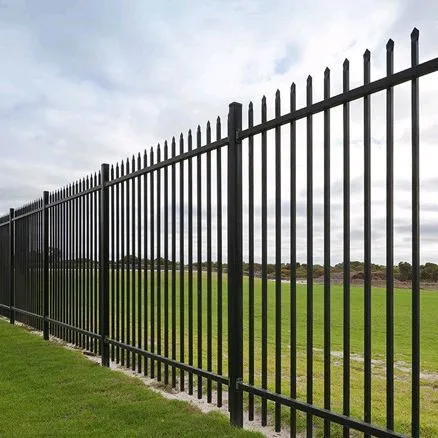 Customized Design Galvanized Steel Rods Wrought Iron Square Round Tube Boundary Wall Panel Cheap Home Garden Steel Fence Panel photo-4