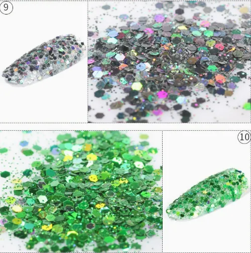 Scallion Jelly Powder, Nail Glitter, Fashionable Nail Iridescent Glitter, Nail Accessories, Body Makeup Glitter photo-3