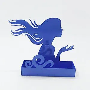 Iron Mermaid Jewelry Tray, Metal Mermaid Silhouette Key Dish, Tabletop Home Decor Storage Organizer