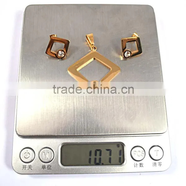 Indian Gold Plated Jewelry Pendant Earrings Set Jewelry In Stainless Steel photo-5