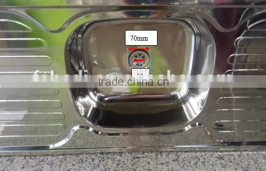 1.2 m Double Drain Board Single Bowl Sinks Stainless Steel Kitchen Sink HD12050S photo-3