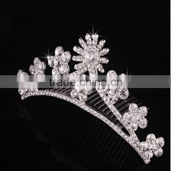 Fashion Sunflower Girls Hair Accessories Jewelry Beauty Crown Pearl Crown for Women photo-2