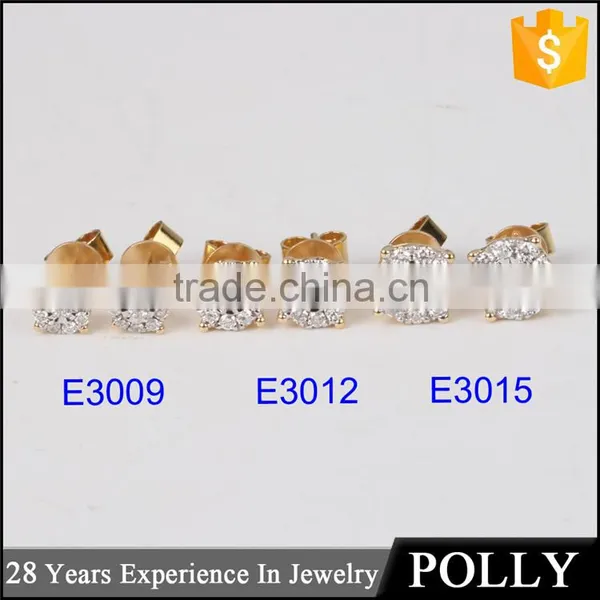 2016 Fashion Fancy Stud 18k Gold Earring With Diamond for Lady photo-4
