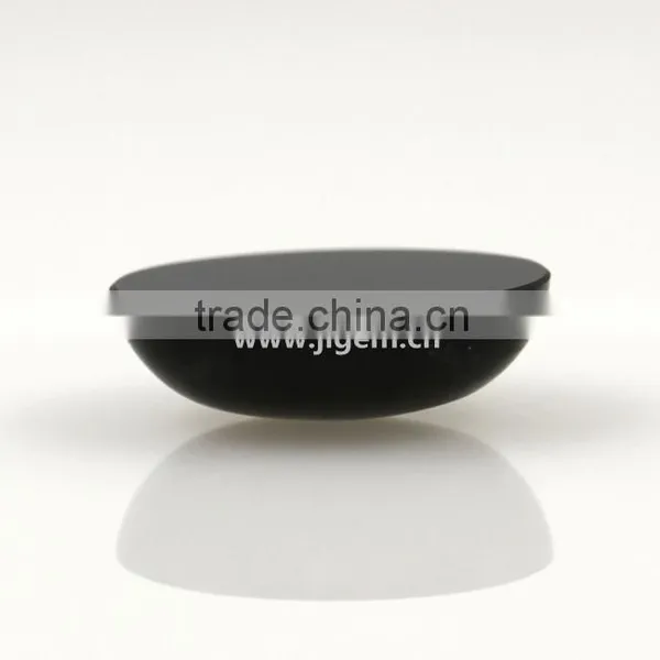 Wholesale High Quality Natural Black Onyx Gemstone , Oval Cabochon Black Agate Stone photo-2