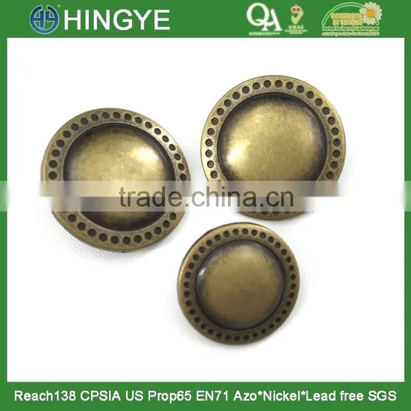 2015 New Arrival 25mm Fashion Antique Brass Metal Shank Button for Coats-M1666 photo-2