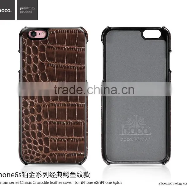 Classic Crocodile Leather Rubber Case for IPhone 6Plus HOCO Real Leather Cover Platinum Series Shell for IPhone 6s Plus MT-5810 photo-2