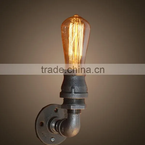 Vintage Industrial Style Retro Light Black Iron Candle Wall Lamp