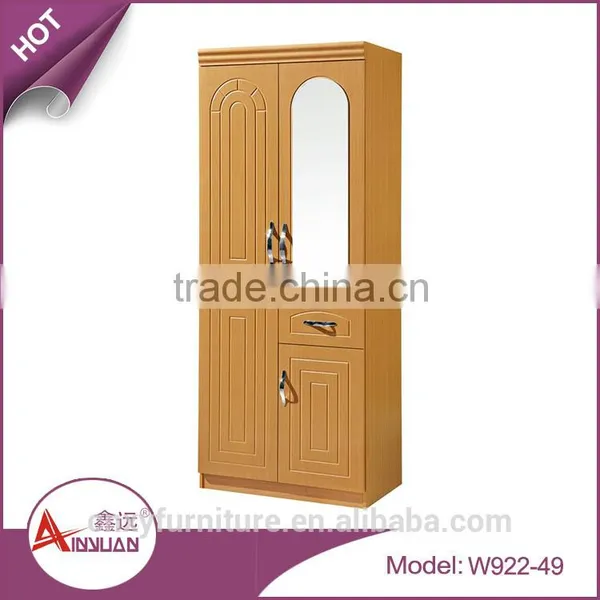 Foshan Bedroom Furniture Wooden Almirah Designs Cheap Mirrored Armoire Wall Mounted Wardrobe With Drawers photo-3