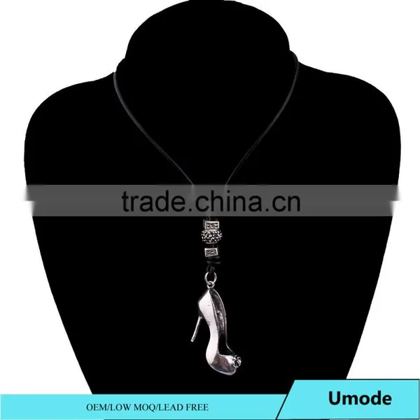 Fashion Costume Wholesale High Heel Shoe Pendant Jewelry Leather Necklace Accessories for Women photo-2