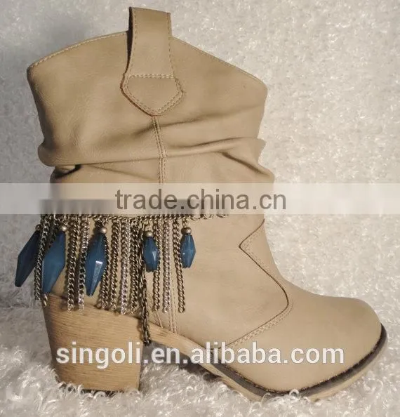 Must Have!! Fan Fring Chains Tassel Blue Bead Boot and Shoe Jewelry photo-4