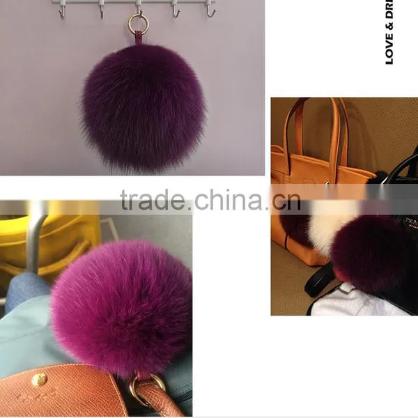 Fashion Genuine Fox Fur Ball for Keychain ,bag Toy Accessories photo-5