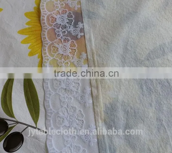 PVC Compound Non-woven Fabric Tablecloth With Lace photo-6