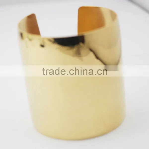 Fashion New Plain Hand Gold Plated Ultra Wide Cuff Bangles For Women Statement Jewelry Punk Charm Metal Opening Bangle Bracelets photo-4