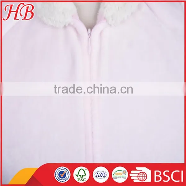 High Quality Flannel Fleece Zip Bathrobe photo-6