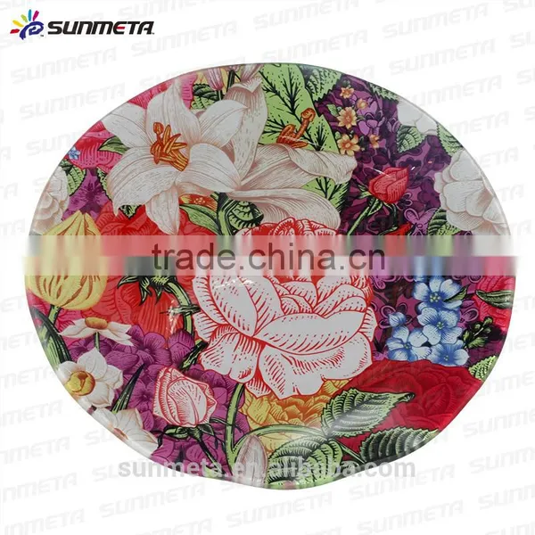 SUNMETA Factory Personalized 8 Inch Sublimation Toughened Glass Plate for 3D Vacuum Machine photo-2