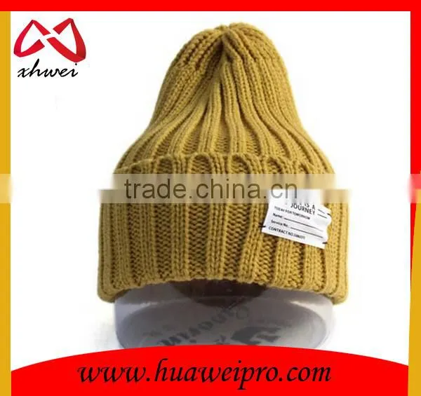 Wholesale Custom Handmade Beanie Hat With Woven Label 100% Acrylic Long Beanie photo-2