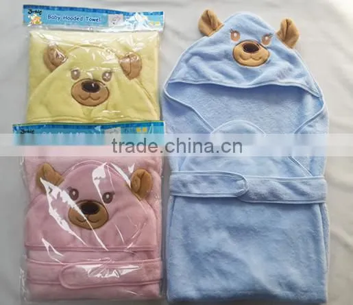 Cotton Baby Hooded Towel Wrap Baby Bath Towel photo-3