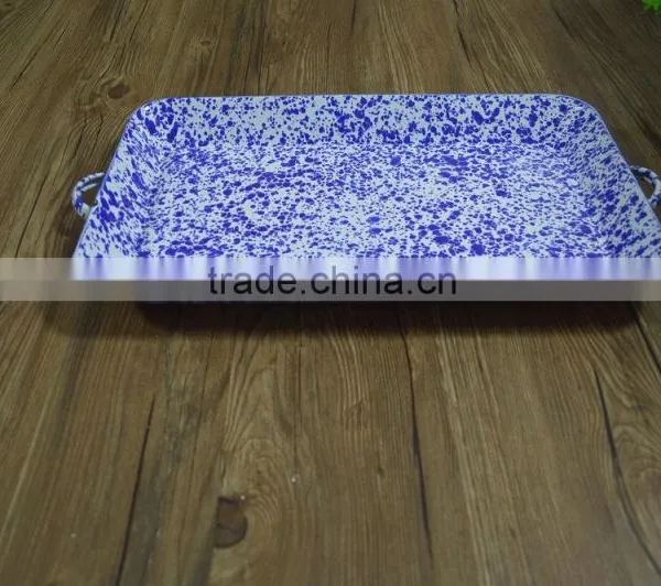 9092 Enamel Big Camping Baking Rectangle Tray photo-3