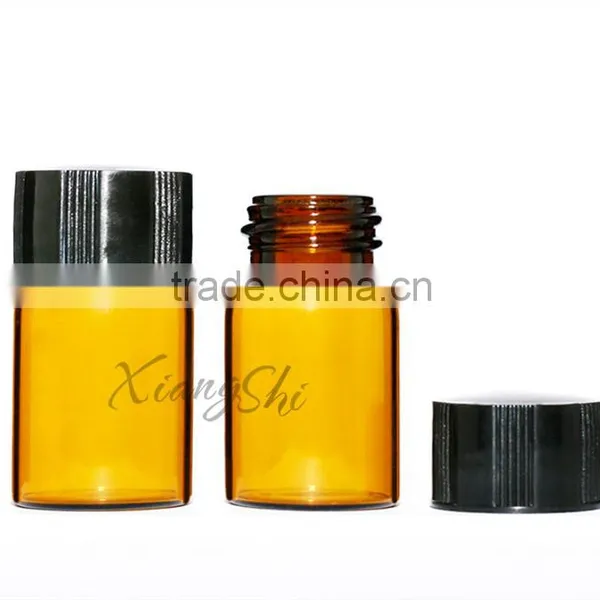 10ml 20ml Amber Round Vial Bottle With Inner and Black Cap photo-4
