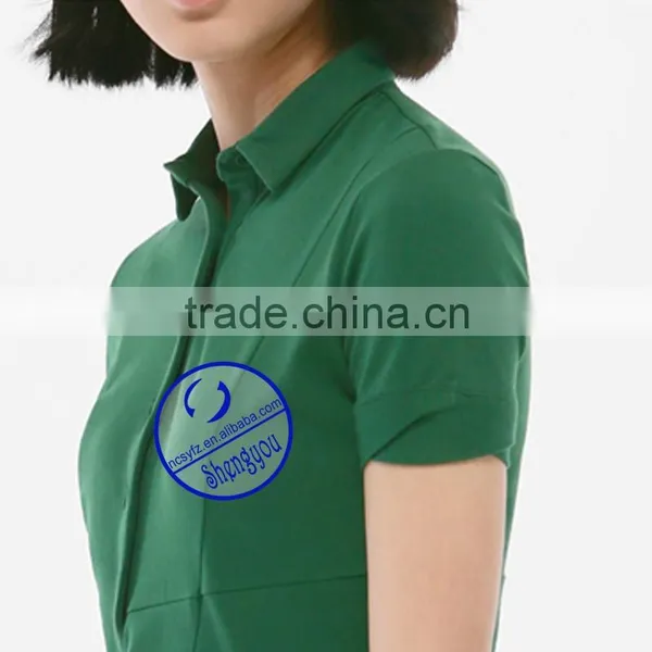 Wholesale Spandex Cotton Plain Blank Women Polo Shirt photo-6