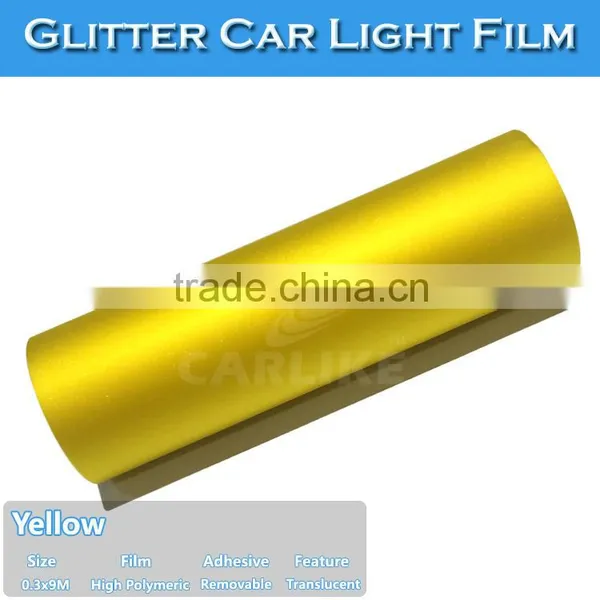 CARLIKE 0.3*10m Size Glitter Yellow Auto Headlight Vinyl Film photo-3