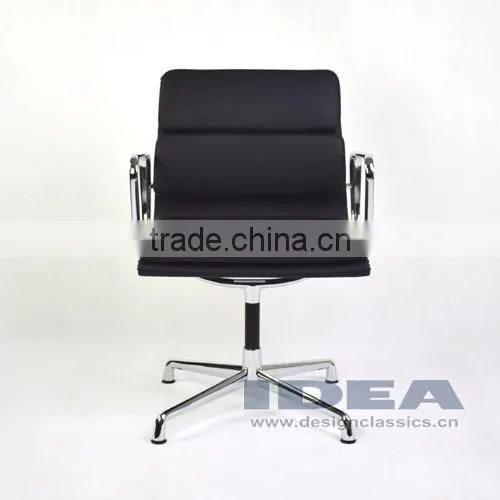 Replica Charles Charles Soft Pad Meeting Chair - Black Color Genuine Leather photo-2