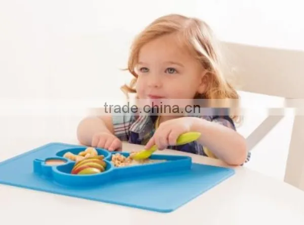 BPA Free Wholesale Non-slip Silicone Baby Placemat Plate photo-6