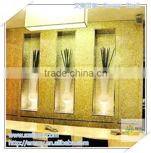Brick Yellow Mother of Pearl Mosaic Gold Shell Mosaic Wall Tile photo-2