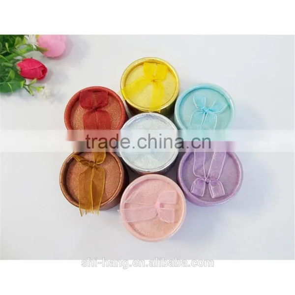 Color Printing Paper Tube Cylinder Packing Boxes With Satin Ribbon for Free Sample