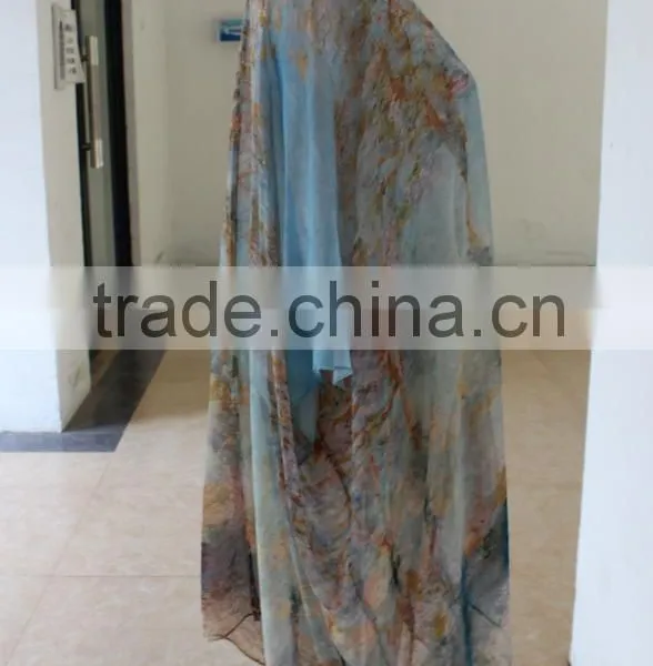 Factory Direct Customized Digital Printing Fashion Women Maxi Silk Kaftan photo-4