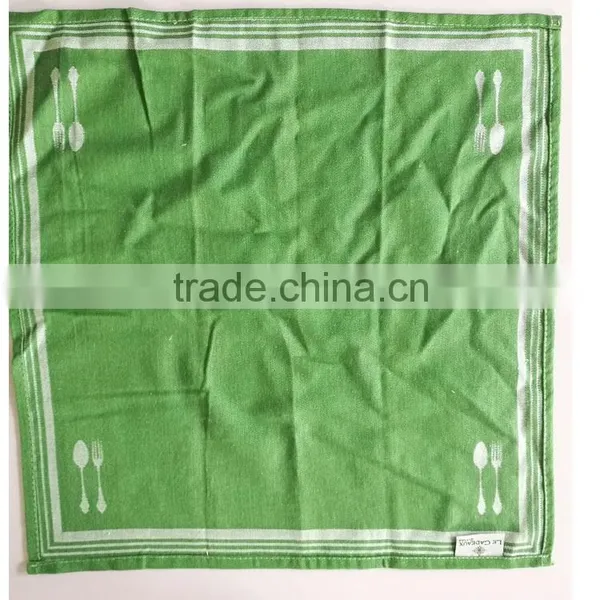 OEM Whole Sale 100 Cotton Dish Towel Color Printed Tea Towels Green Tea Towel