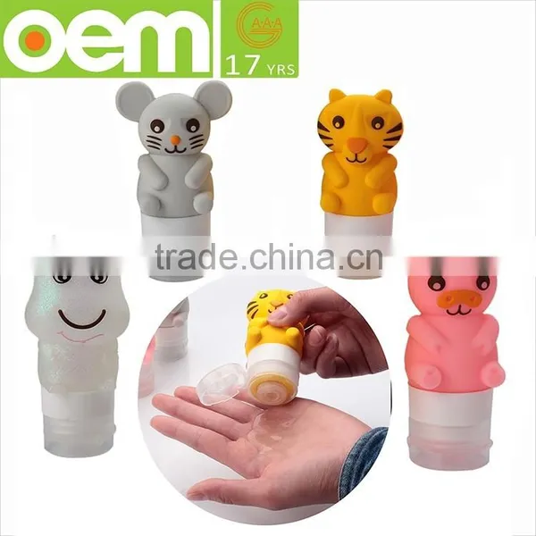 new product soft fashion silicone travel bottle ,small silicone shampoo bottle