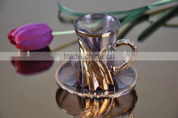 Copper Plated Glass Cup and Saucer photo-2