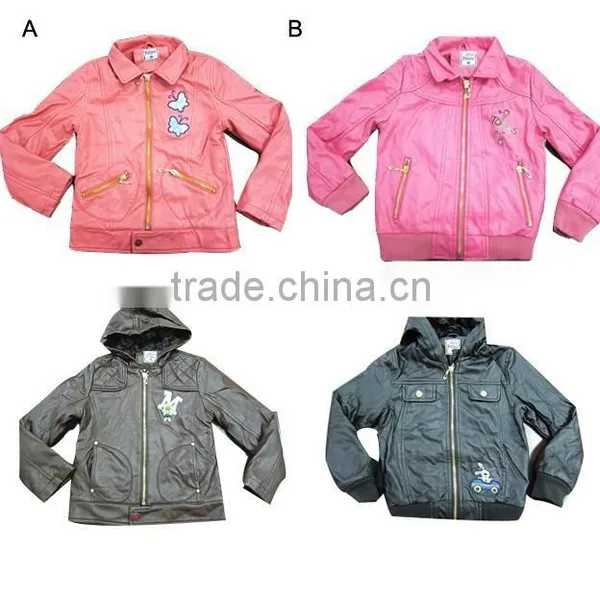 Girl's Fashion pu Jacket Stock