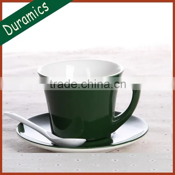 200ml Unique Shape Colored Cup and Saucer New Products