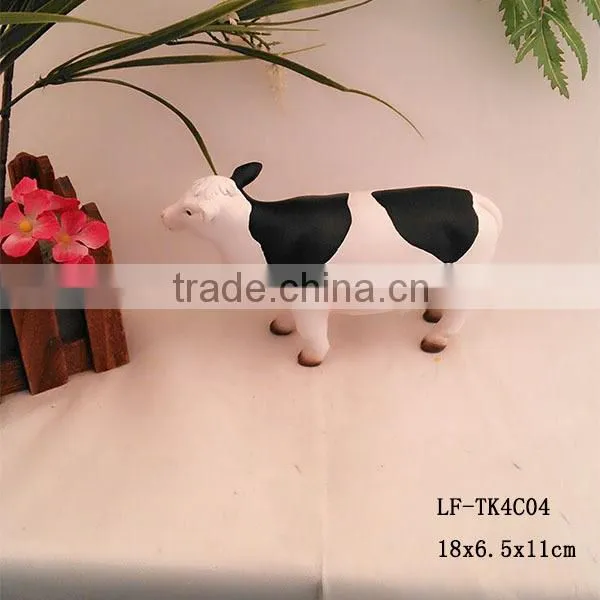 Polyresin Funny Holstein Cow Statue Garden for Sale photo-4