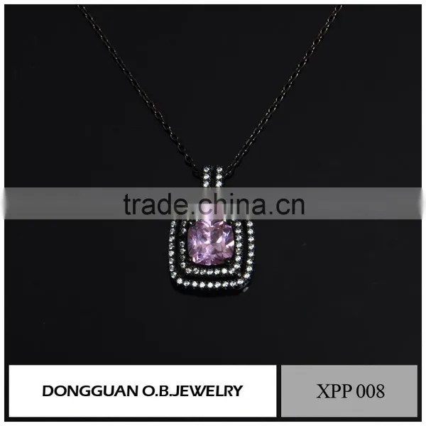 Girls Womens Silver Pendant Necklace With Crystal Pendant Design With Factory Price photo-6