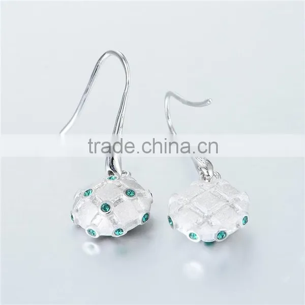 New Design Crystal Drop Dangle Silver Earring photo-5