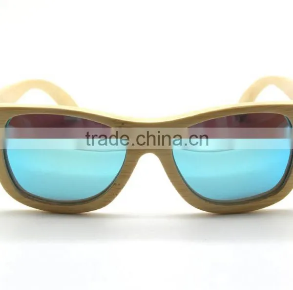 2015 High Quality OEM Wholesale Mirror Lens China Custom Logo Bamboo Sunglasses Wholesale Dropship