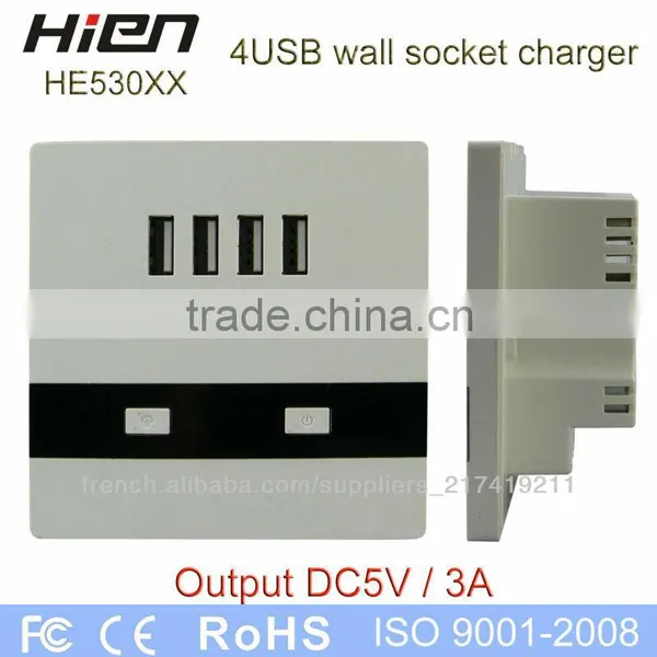 220v Extension Cord Socket Outlet USB Socket With 4 USB Port 5V3A 2 LED Indicator Suit for Hotel School Airport Railway Hospital photo-3