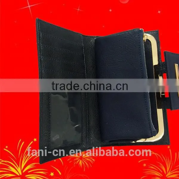 Newest Arrival PU Leather Wallet With Elastic Strap and Hinge Design for Woman photo-6