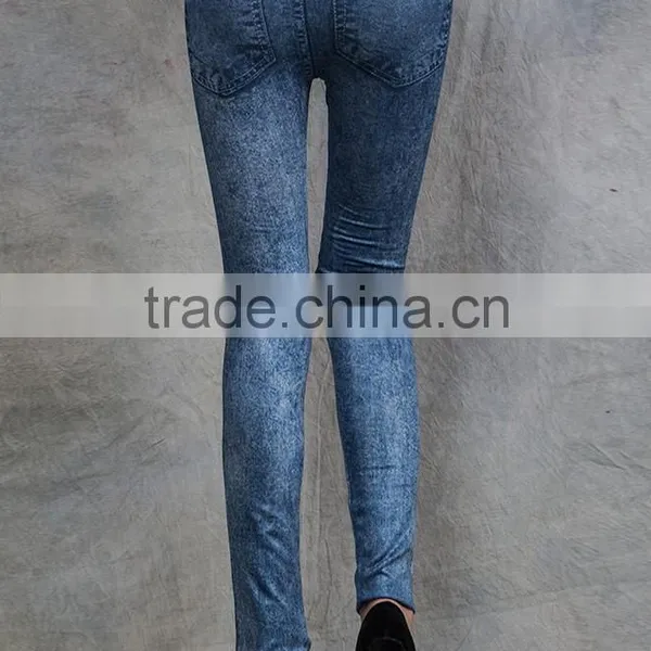 Hot Wholesale Fleece Lined Warm and Flocking Jean Type Sexy Women Thick Leggings photo-3