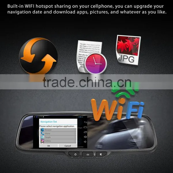5 Inch Car Interior Rearview Mirror With Gps Navigation; Dvr Recording; Bluetooth; Google Map photo-6