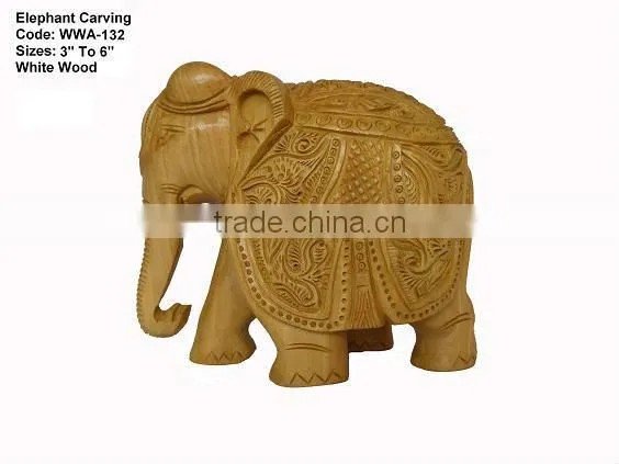 Wooden Handicraft Decorativ-item/elephant in Wood/antique Wooden Statues