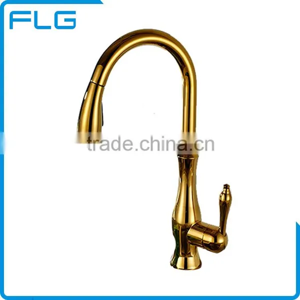 Eco-Friendly Contemporary Brass Pull Out Kitchen Faucet
