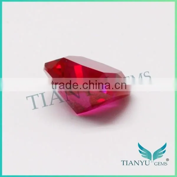 Gemstones Wholesale China 10x10mm 5# Square Cushion Shape Synthetic Ruby Gemstone photo-4