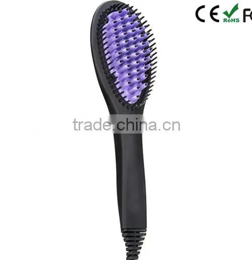 Purple Fast PTC Heater Electric Hair Straightener Brush photo-3