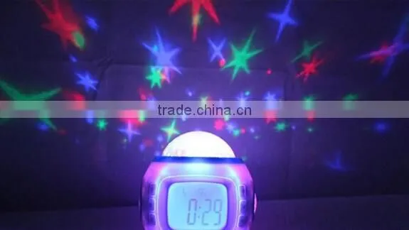 Music and Starry Sky Calendar/LED Light Clock/time Date Week and Thermometer Table Alarm photo-3