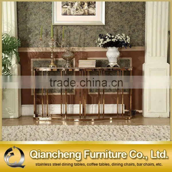 Marble Gold Console Table Stainless Steel Legs photo-2