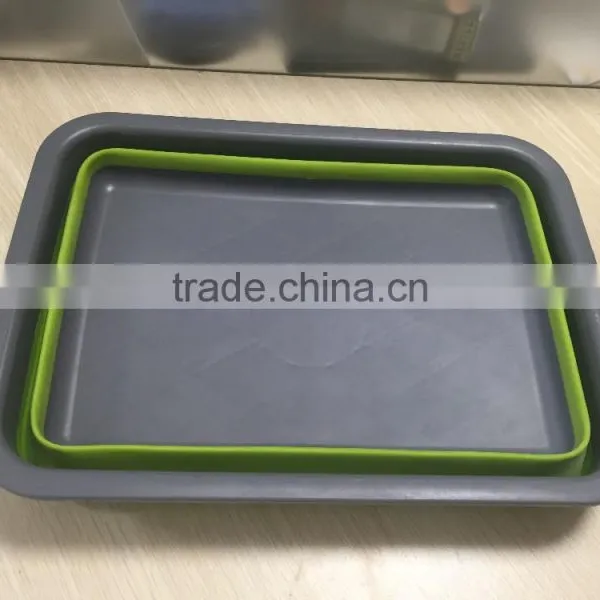 Rectangle Collapsible TPR Dish Drying Rack photo-3